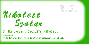 nikolett szolar business card